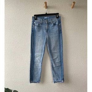 7 for All Mankind Contrast Denim Side Stripe Ankle Skinny (QC)